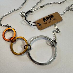 ANJU Banjara Three Metal Necklace • 30″